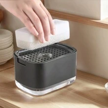 1pc Kitchen Pump Soap Dispenser, 500ml Large Capacity Liquid Soap Dispenser With Sponge, Countertop Dish Soap Pump Bottle Kitchen Items Kitchen Accessories Kitchen Tools