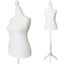 Female Mannequin Torso With Stand, Plus Size 10-12 Female Maniquine Dress Form 61-67 Inch Height Adjustable, Manikin Body Tripod Stand White - 米色10-12 - 查看 1
