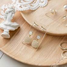 5pcs Acrylic Jewelry Display Cards For Earrings & Studs - Perfect For Photography, Showcasing & Decor Summer Storage Organizer Gift - Transparent - View 6