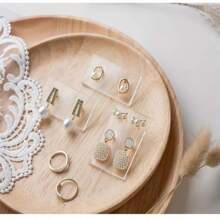 5pcs Acrylic Jewelry Display Cards For Earrings & Studs - Perfect For Photography, Showcasing & Decor Summer Storage Organizer Gift - Transparent - View 1