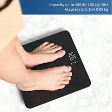 Hidden Screen Weight Scale, Human Digital Bathroom Scale, Accurate To 0.05 Lbs, Bright LED Display And Clear Large Numbers, Upgraded Quality, Safety For Elderly Home Use, 400 Lbs/180 Kg - Black - View 6