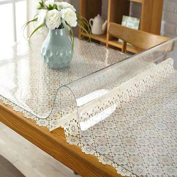 Tovaglia in PVC trasparente da 1,0 mm, impermeabile, resistente ai graffi e all'olio, film protettivo per tavolo, elegante e semplice, adatto per 1 pezzo di tovaglia da tavolo per hotel, tavolino da caffè e uso domestico