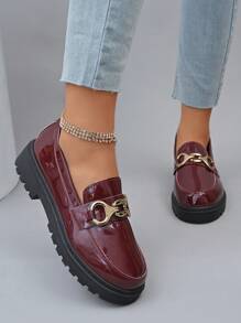 Mocassins femininos vermelhos vinho, calçados confortáveis para trabalho e deslocamento, aumento de altura de 3,5 cm