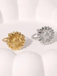 1pc Adjustable Stainless Steel Hip Hop Ring - Stainless Steel Ring - View 8