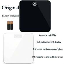 Hidden Screen Weight Scale, Human Digital Bathroom Scale, Accurate To 0.05 Lbs, Bright LED Display And Clear Large Numbers, Upgraded Quality, Safety For Elderly Home Use, 400 Lbs/180 Kg - Black - View 3