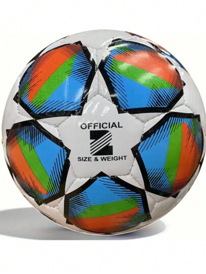 1 pelota de fútbol Talla 2 blanca y azul, para uso al aire libre e interior, adecuada para actividades deportivas escolares, diseño clásico a prueba de explosión, apta para entrenamientos y práctica