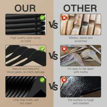 GRANDMA SHARK Wooden Coat Hangers, Strong Wood Hanger, With 360° Hook, Shoulder Notches For Suspenders, Coats, Jackets, Suits - Black - View 4