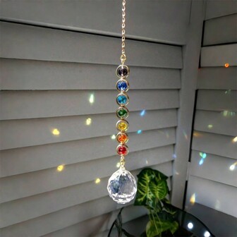 1pc Crystal Suncatcher, Sun-Catching Prisms With Colorful Rainbow Maker And Hanger For Home, Meditation