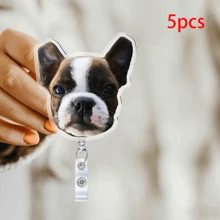 Bộ 1/3/5 cuộn dây đeo thẻ nhận dạng thú cưng, cuộn dây đeo thẻ ảnh chân dung thú cưng tùy chỉnh, hình mặt chó/mèo, cuộn dây đeo thẻ y tá, thẻ nhận dạng/thẻ NP có thể thu gọn, ảnh chó/mèo cưng, bác sĩ, phụ kiện quần áo, phong cách mùa thu thời trang, dành cho bạn trai, bạn gái, gia đình, bạn bè. - Cuộn huy hiệu 6cm - Xem 10