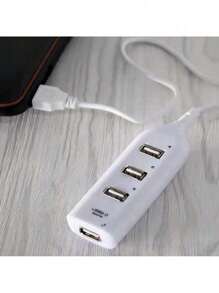 HUB 4 Ports USB 2.0 Multi Ports USB For Laptops - Black and White - View 3