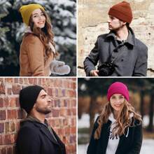 Modische Strickmütze mit Pompon – Warm, Bequem und Weich, Ideal für Frühling, Herbst und kalte Wintertage, Perfekt für Reisen, Freizeitaktivitäten und Alltagsabenteuer im Freien - Schwarz - Übersicht 7