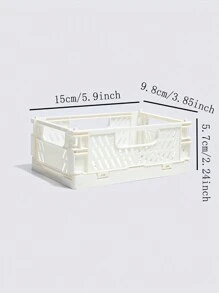 1pc Small Foldable PP Storage Box, Office Supplies, Notebook, Stationery, Cosmetics Desk Organizer Box, Multi-Colors Available, Desktop Organizing Tool,For Back To School