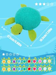 1 Conjunto Kit de Crochê de Pelúcia de Tartaruga, Jogo da Memória Boneca Lã Crochê DIY, Escultura Decorativa para Casa, Presente Fofo e Interessante, Inclui Acessórios Básicos e Instruções