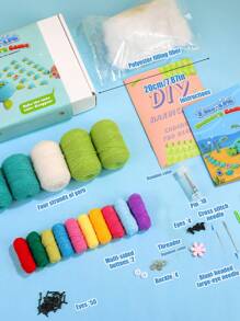 1 Conjunto Kit de Crochê de Pelúcia de Tartaruga, Jogo da Memória Boneca Lã Crochê DIY, Escultura Decorativa para Casa, Presente Fofo e Interessante, Inclui Acessórios Básicos e Instruções