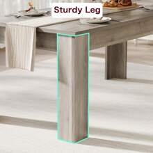 Dining Table For 4-6, 63" Inch Dining Tables For 4, Farmhouse Large Kitchen Dining Table, Rectangular Dining Room Table, Dinner Table For Kitchen, Living Room, Dining Room - Grey - View 6