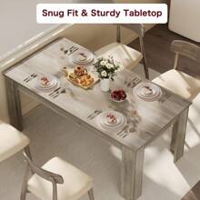 Dining Table For 4-6, 63" Inch Dining Tables For 4, Farmhouse Large Kitchen Dining Table, Rectangular Dining Room Table, Dinner Table For Kitchen, Living Room, Dining Room - Grey - View 4