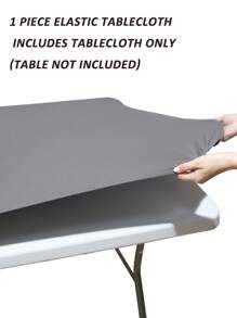 1/2pcs Washable Rectangular Tablecloth, Suitable For Outdoor Party & Camping, Folding & Elastic Tablecloth, Durable Polyester Fabric, For Home Decor, Sizes: 4ft/ 6ft/ 8ft