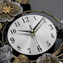 1pc Metallic Silver Ginkgo Leaf Wall Clock, Vintage Noiseless Time Piece, Suitable For Bedroom, Wall Decor, Home Decor, Office, Room, Yoga Studio, Bathroom, Crafts, Gift, New Year Gift, Housewarming,Home Decor ,Room Decor Gifts Birthday Graduation Clock Wall Bedroom Decor Dormitory Decor Back To School - Multicolor - View 12