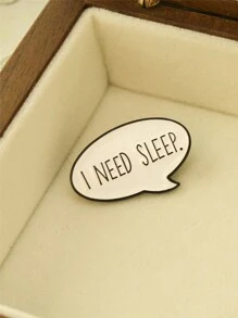 Yuan Shuo 1 件简约“我需要睡眠”图案吊坠项链，休闲日常佩戴