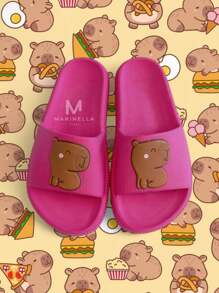 CAPIVARA CAPYBARA SLIDE SLIPPERS UNISEX CHILDREN YOUTH ADULT COMFORTABLE FASHION - Hot Pink - View 3
