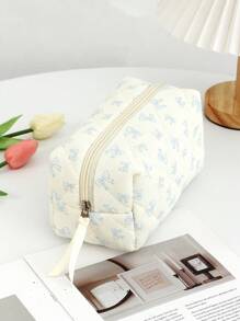 Túi đựng đồ trang điểm nơ dễ thương Túi đựng đồ vệ sinh cá nhân họa tiết nơ dễ thương Túi đựng đồ trang điểm du lịch có khóa kéo, Túi đựng mỹ phẩm chần bông, Túi đựng đồ trang điểm đi làm thời trang có thể gấp gọn đựng cọ Túi đựng mỹ phẩm thẩm mỹ làm quà tặng, Túi đựng đồ trang điểm cho bạn bè Túi đựng đồ trang điểm Túi đựng đồ trang điểm - Màu xanh lam - Xem 8