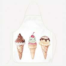 Fruit Series Printed Cute Party Wedding Polyester Peach Pom Pom Printed Apron - Multicolor - View 14