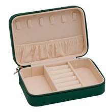 1 件便携式小饰品耳环项链手链戒指收纳盒展示盒旅行饰品皮革珠宝收纳盒女士礼物