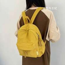 Women Corduroy Backpack Medium Fashion Casual College School Bag Girls Women Waterproof - 黃色 - 查看 7