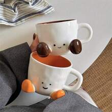 1pc Ceramic Cute Footprint Design Coffee Cup, High Quality Aesthetic Milk Mug, Large Capacity Tea/Coffee Cup, Home Decor, Gift For Boyfriend/Girlfriend, Birthday, Party Supplies - Multicolor - View 9