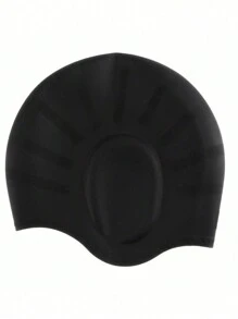 1 pieza Gorra de natación de silicona duradera con bolsillos para orejas para adultos y adolescentes, protege el cabello largo y proporciona alta elasticidad