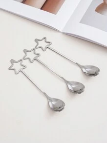 2 件斋月星形不锈钢甜点勺、蛋糕勺、调味勺