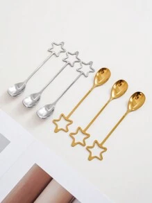 2 件斋月星形不锈钢甜点勺、蛋糕勺、调味勺