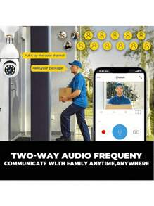 1 PCS Cámara Domo WiFi PTZ Doble Banda 2.4G/5G, 8MP/5MP/1080P HD en Seguimiento Automático, Visión Nocturna en Color, Detección en Movimiento y Audio Bidireccional para Segurida en Hogar - Blanco - Ver 4