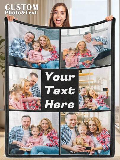1pc Customized Photo Blanket , Personalized Photo Blanket , Personalized Photo Memory Blanket, Blanket Use For Bedding/Sofa/Indoor/Outdoor, Customized Christmas Gifts ,Friend Gift, K Gift ,Family Gift, Birthday Gifts, Wedding Gifts, Gift For Friend, Gift For Her,Gift For Girlfriend, Gift For Mom/Dad