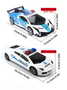 1pc Dancing Deformation Rotating Universal Police Car Electric Stunt Car With Lights Automatically Open The Door Boy Children's Toys,Back To School