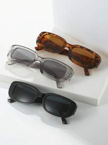 3pcs Oval Frame Fashion Glasses For Teenagers, Outdoor - Multicolor - View 1