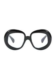 超大号黑色圆形眼镜 女士时尚品牌高品质眼镜架 奢华独特眼镜 装饰眼镜
