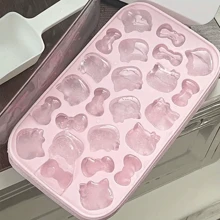 Sanrio 1 pièce Moule à glaçons en silicone Sanrio Hello chat avec couvercles pour faire des glaçons maison, moule mignon de dessin animé, moules à glace et chocolat