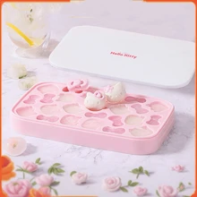 Sanrio 1 pièce Moule à glaçons en silicone Sanrio Hello chat avec couvercles pour faire des glaçons maison, moule mignon de dessin animé, moules à glace et chocolat