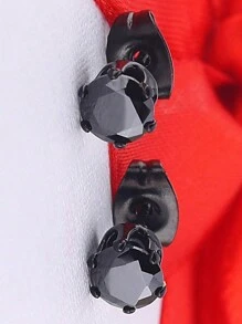 Hoa tai đính đá Zirconia đen, Trang sức thời trang cho nam và nữ - Đinh tán - Xem 6