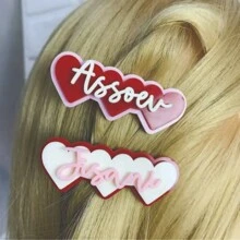 1pc Customized Acrylic Name Hair Clip - Personalized Macaron Inspired, Three-Layer Design, Unique Colors - Perfect Gift For Women And Best Friends, Hair Accessories For Women , Hair Clips, Claw Clips, Hair Ties, Accessories Women, Wedding Hair Accessories, Spring Summer Bright Colors