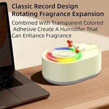Vintage Record Aromatherapy Humidifier, Silent Steam Humidifier, Ambient Light Essential Oil Diffuser, Home Aroma Diffuser, Multiple Led Lights For Living Room, Bedroom. - Yellow - View 6