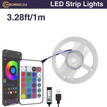 Luz LED para dormitorio, Luces LED RGB, Control remoto de 44 teclas y APP, Pueden cambiar de color de forma sincrónica con la música, Pueden programarse, Ajustar el brillo, Muy fácil de instalar, Luces LED adecuadas para decoración de habitación infantil, Decoración del hogar, Decoración de pared - Multicolor - Ver 13