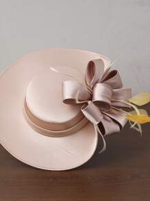 Chapéu Elegante Feminino, Chapéu de Moda Francesa, Mini Chapéu de Noiva, Chapéu de Estilo Britânico, Chapéu de Senhora, Chapéu Vintage, Chapéu com Laço, Tiara para Festa de Aniversário, Chapéu para Banquete de Casamento, Chapéu Preto, Chapéu de Corrida, Chapéu Formal, Chapéu Oversized