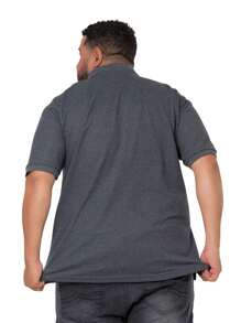 KIT OF 2 MEN'S POLO COLLAR SHIRTS, SOFT VERSATILE FABRIC, PLUS SIZE - Orange - View 5