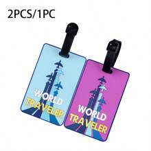 2pcs/1pc Fashion Simple Travel Essential Luggage Tag, Travel Accessories Suitcase ID Address Holder Boarding Pass Portable Tag Card Holder Suitcase Tag For Travel Flying College For Luggage For School Bag Anti-Lost Waterproof Double-Sided Privacy Protection