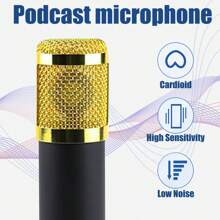 Podcast Equipment Bundle, Soundcard Recording Studio Package With Voice Changer, Live Sound Card - Audio Interface For Laptop Computer Vlog Living Broadcast Live Streaming - Black - View 4