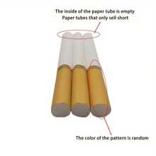 200 件，带过滤嘴的空烟管，纸质材料，创意迷你烟管，DIY 香烟制作配件，带过滤嘴，短尺寸，内部为空，图案随机，用于卷烟 - 彩色 - 查看 3