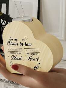 1pc Unique Wooden Candle Holder For Best Friend With Heart Cutout - Uncharged Wood Frame, Perfect Friendship Appreciation Memorial Gift For BFF, Birthday, Christmas, Thanksgiving Present For Women