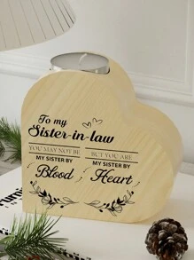 1pc Unique Wooden Candle Holder For Best Friend With Heart Cutout - Uncharged Wood Frame, Perfect Friendship Appreciation Memorial Gift For BFF, Birthday, Christmas, Thanksgiving Present For Women